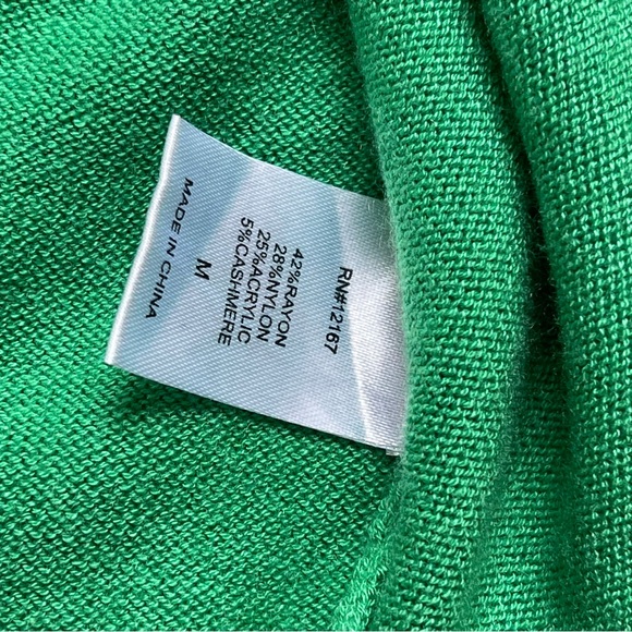 Laurie Felt Cashmere Blend Daisy Print Sweater Green long sleeve size M - Picture 10 of 10